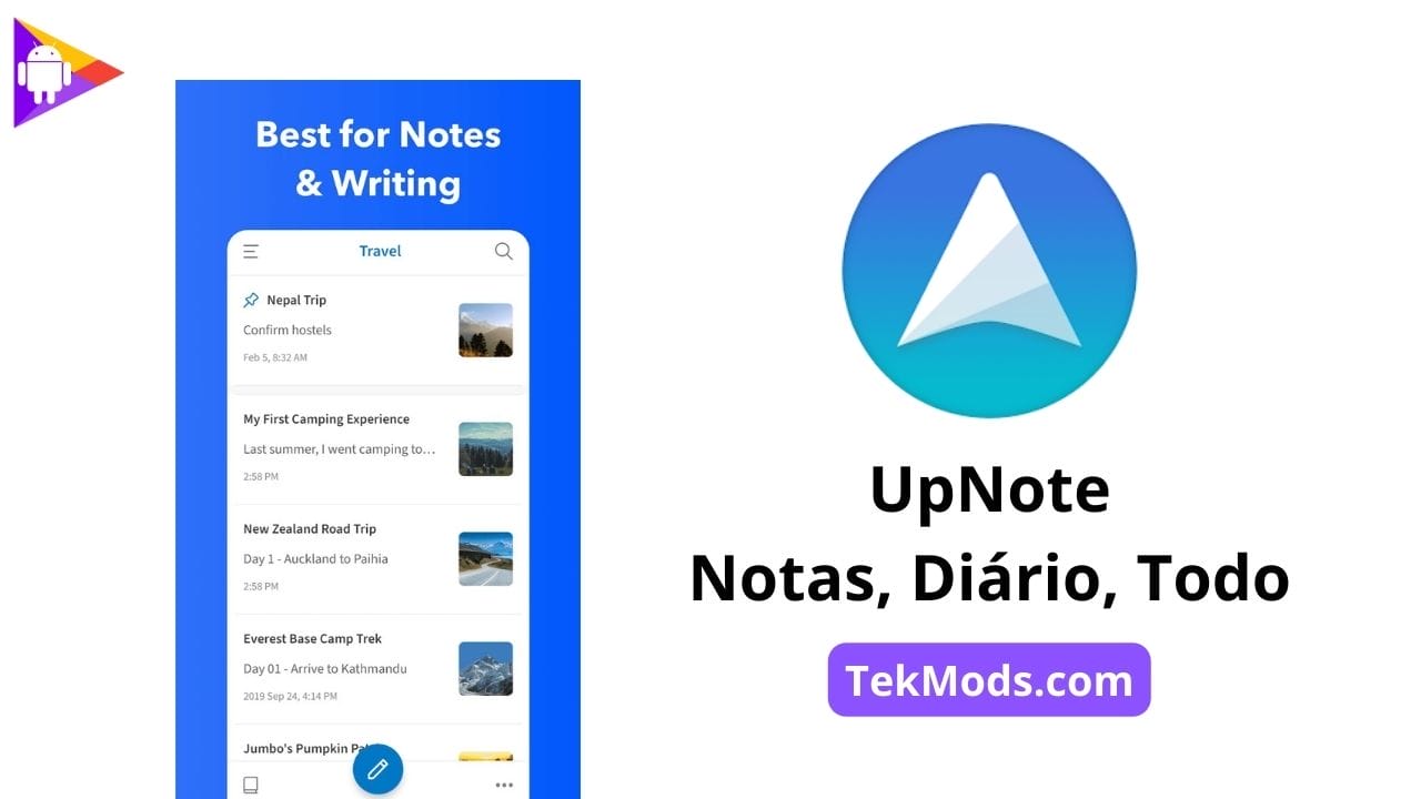 UpNote – notas, diário, todo