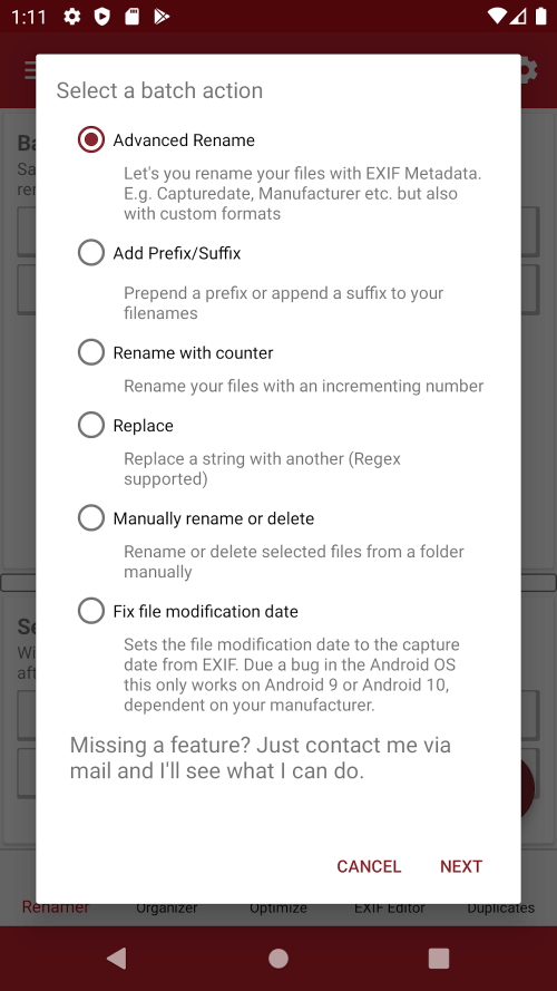 Rename & Organize with EXIF App For Ios