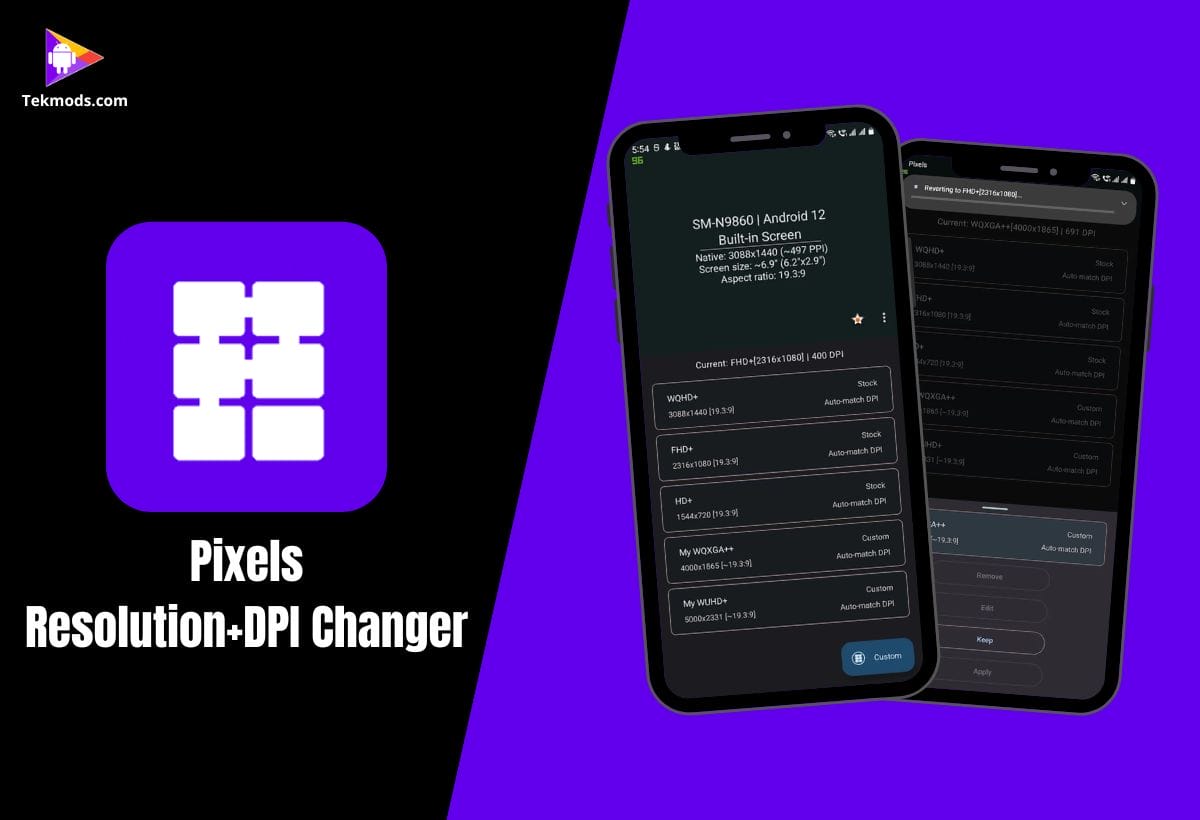 Pixels: Resolution+DPI Changer