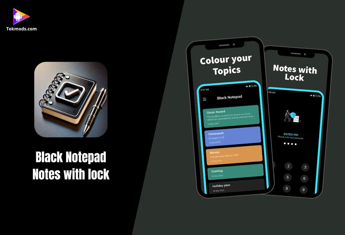 Black Notepad – Notes with Lock